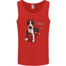 A Pitbull Dog Illustration Mens Vest Tank Top Red