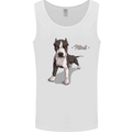 A Pitbull Dog Illustration Mens Vest Tank Top White