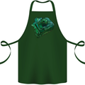 A Polygonal Chameleon Cotton Apron 100% Organic Forest Green