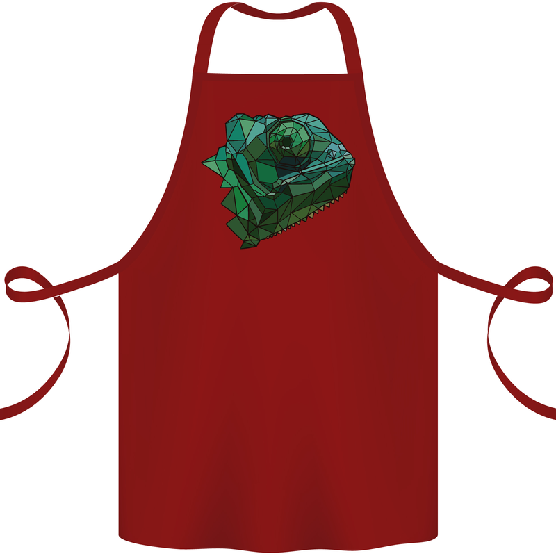 A Polygonal Chameleon Cotton Apron 100% Organic Maroon