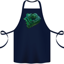 A Polygonal Chameleon Cotton Apron 100% Organic Navy Blue