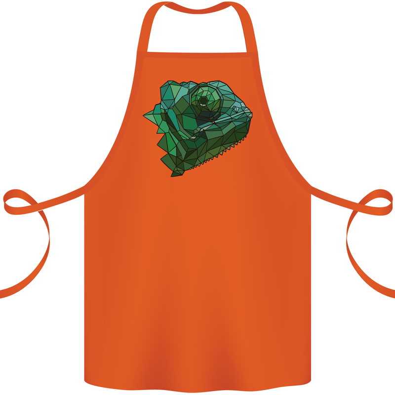 A Polygonal Chameleon Cotton Apron 100% Organic Orange