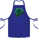 A Polygonal Chameleon Cotton Apron 100% Organic Royal Blue