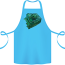 A Polygonal Chameleon Cotton Apron 100% Organic Turquoise