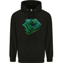 A Polygonal Chameleon Mens 80% Cotton Hoodie Black