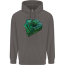 A Polygonal Chameleon Mens 80% Cotton Hoodie Charcoal