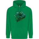 A Polygonal Chameleon Mens 80% Cotton Hoodie Irish Green