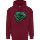 A Polygonal Chameleon Mens 80% Cotton Hoodie Maroon