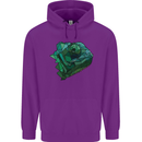 A Polygonal Chameleon Mens 80% Cotton Hoodie Purple