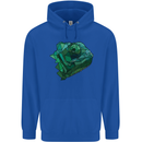 A Polygonal Chameleon Mens 80% Cotton Hoodie Royal Blue