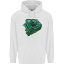 A Polygonal Chameleon Mens 80% Cotton Hoodie White