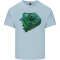 A Polygonal Chameleon Mens Cotton T-Shirt Tee Top Light Blue