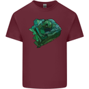 A Polygonal Chameleon Mens Cotton T-Shirt Tee Top Maroon