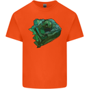 A Polygonal Chameleon Mens Cotton T-Shirt Tee Top Orange