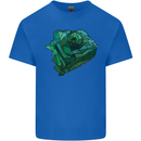 A Polygonal Chameleon Mens Cotton T-Shirt Tee Top Royal Blue