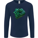 A Polygonal Chameleon Mens Long Sleeve T-Shirt Navy Blue