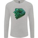 A Polygonal Chameleon Mens Long Sleeve T-Shirt Sports Grey