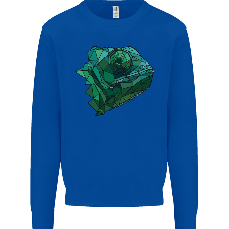 A Polygonal Chameleon Mens Sweatshirt Jumper Royal Blue