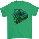 A Polygonal Chameleon Mens T-Shirt 100% Cotton Irish Green