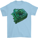 A Polygonal Chameleon Mens T-Shirt 100% Cotton Light Blue