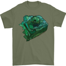 A Polygonal Chameleon Mens T-Shirt 100% Cotton Military Green