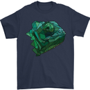 A Polygonal Chameleon Mens T-Shirt 100% Cotton Navy Blue