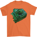 A Polygonal Chameleon Mens T-Shirt 100% Cotton Orange