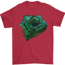 A Polygonal Chameleon Mens T-Shirt 100% Cotton Red