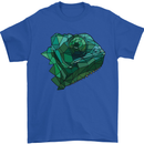 A Polygonal Chameleon Mens T-Shirt 100% Cotton Royal Blue