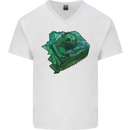 A Polygonal Chameleon Mens V-Neck Cotton T-Shirt White