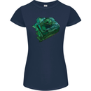A Polygonal Chameleon Womens Petite Cut T-Shirt Navy Blue