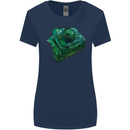 A Polygonal Chameleon Womens Wider Cut T-Shirt Navy Blue