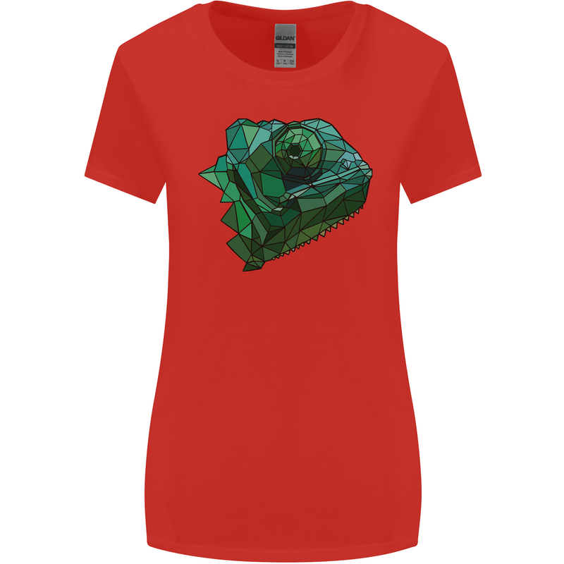 A Polygonal Chameleon Womens Wider Cut T-Shirt Red