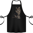 A Posing Cat Cotton Apron 100% Organic Black