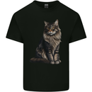A Posing Cat Mens Cotton T-Shirt Tee Top Black