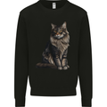 A Posing Cat Mens Sweatshirt Jumper Black