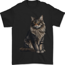 A Posing Cat Mens T-Shirt 100% Cotton Black