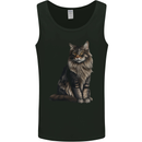 A Posing Cat Mens Vest Tank Top Black