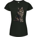 A Posing Cat Womens Petite Cut T-Shirt Black