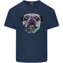 A Pug Face Dog Mens Cotton T-Shirt Tee Top Navy Blue