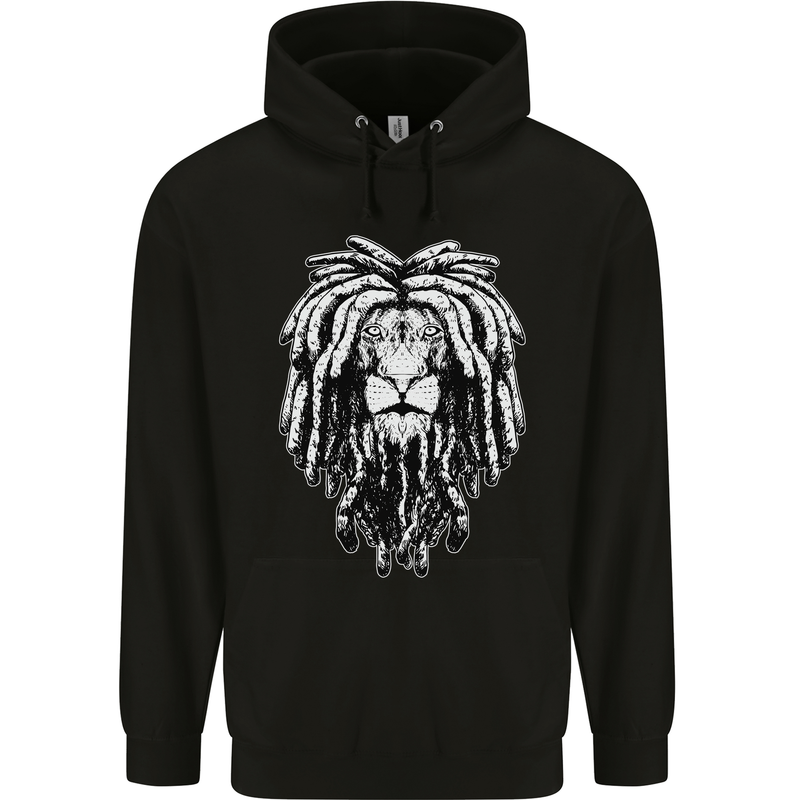 A Rasta Lion With Dreadlocks Jamaica Reggae Childrens Kids Hoodie Black