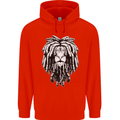 A Rasta Lion With Dreadlocks Jamaica Reggae Childrens Kids Hoodie Bright Red