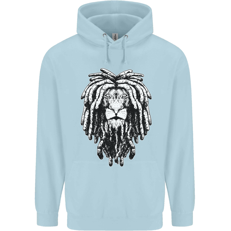 A Rasta Lion With Dreadlocks Jamaica Reggae Childrens Kids Hoodie Light Blue