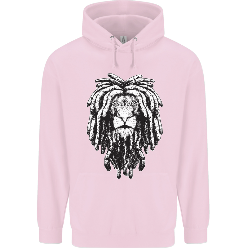 A Rasta Lion With Dreadlocks Jamaica Reggae Childrens Kids Hoodie Light Pink