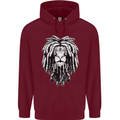 A Rasta Lion With Dreadlocks Jamaica Reggae Childrens Kids Hoodie Maroon