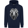 A Rasta Lion With Dreadlocks Jamaica Reggae Childrens Kids Hoodie Navy Blue
