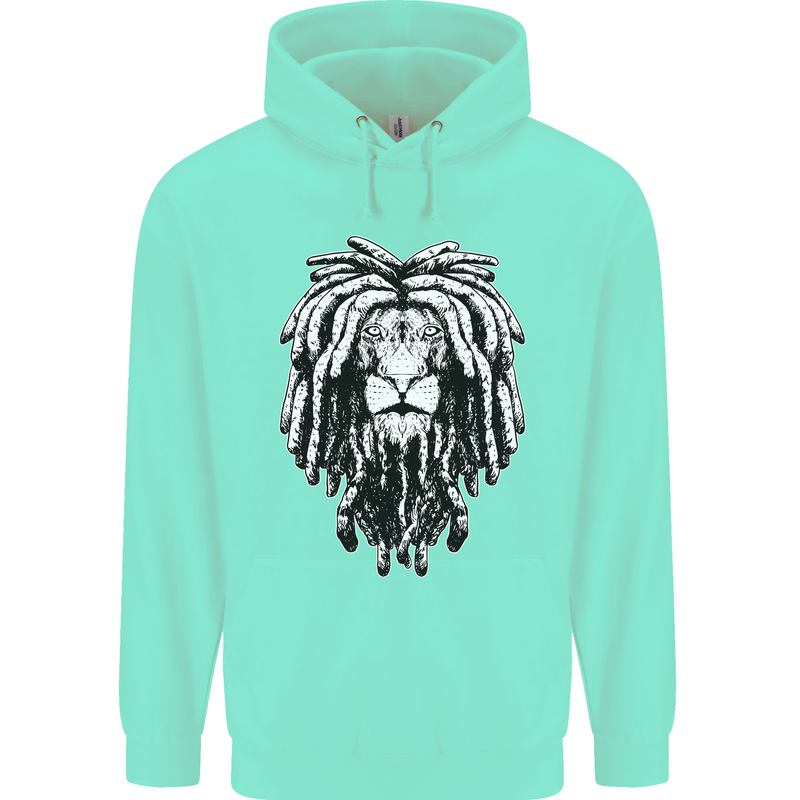 A Rasta Lion With Dreadlocks Jamaica Reggae Childrens Kids Hoodie Peppermint