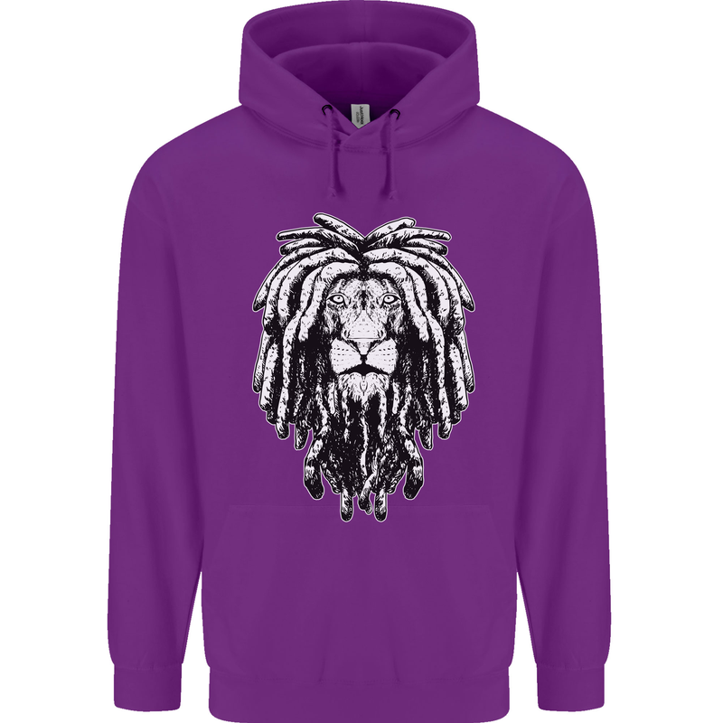 A Rasta Lion With Dreadlocks Jamaica Reggae Childrens Kids Hoodie Purple