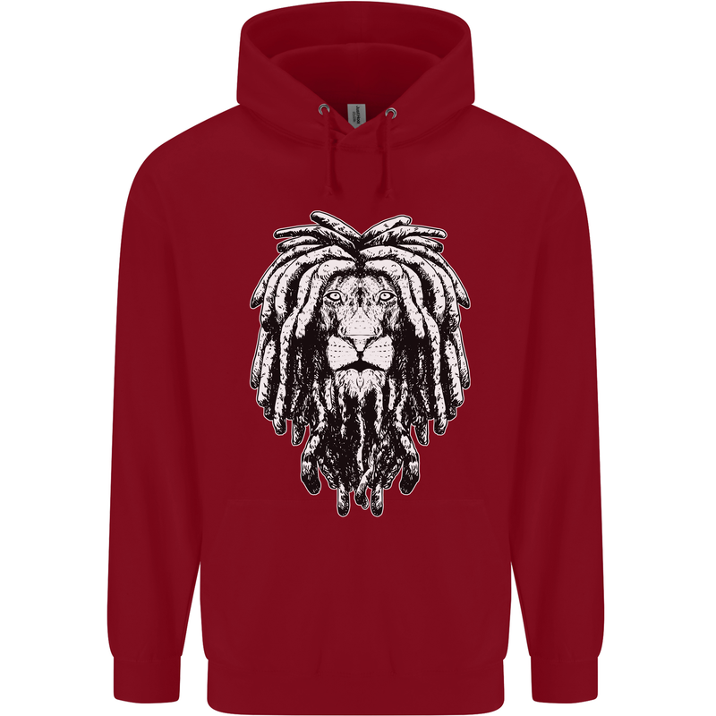 A Rasta Lion With Dreadlocks Jamaica Reggae Childrens Kids Hoodie Red