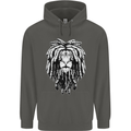 A Rasta Lion With Dreadlocks Jamaica Reggae Childrens Kids Hoodie Storm Grey